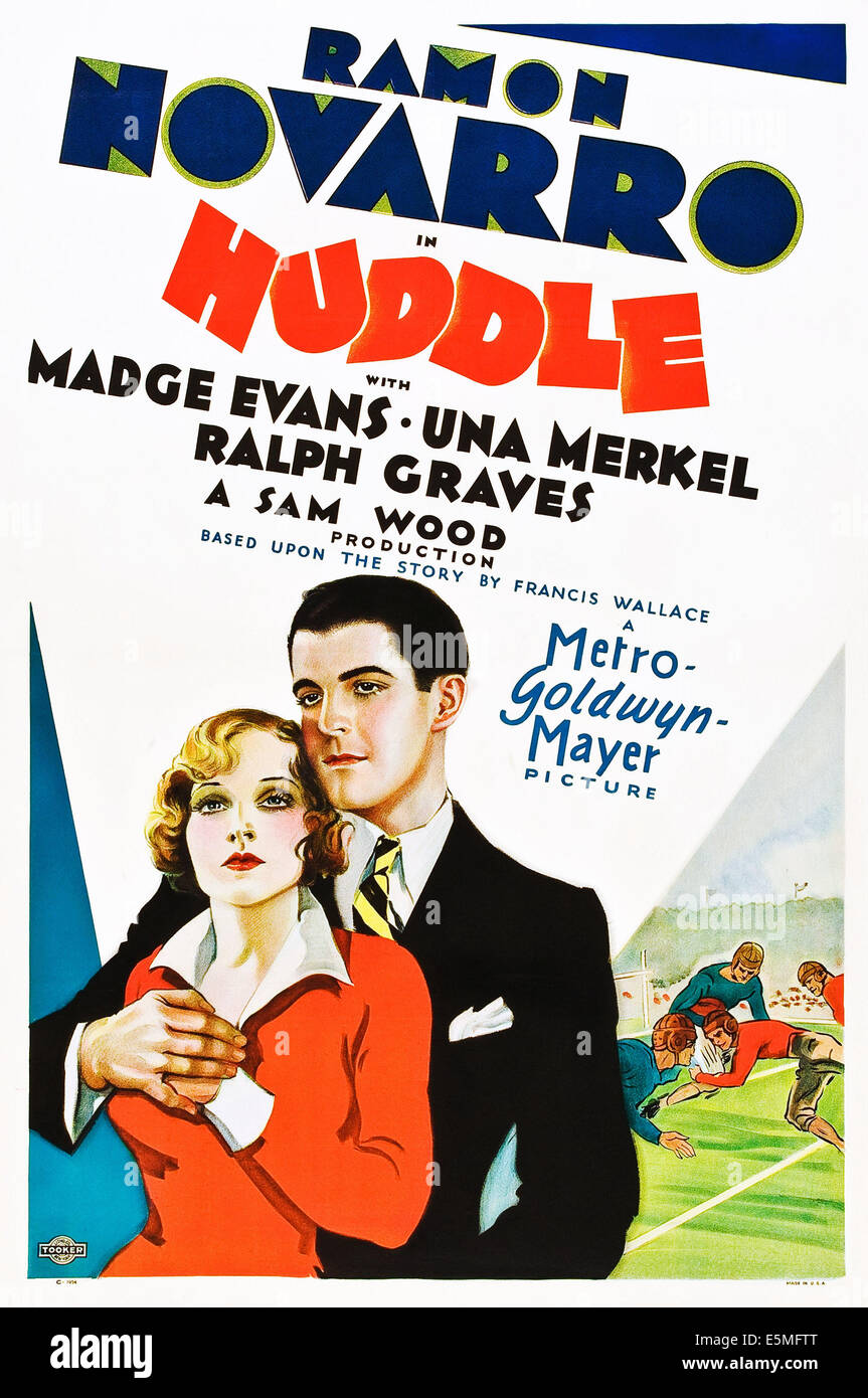 HUDDLE, l-r : Madge Evans, Ramon Novarro sur l'affiche, 1932. Banque D'Images