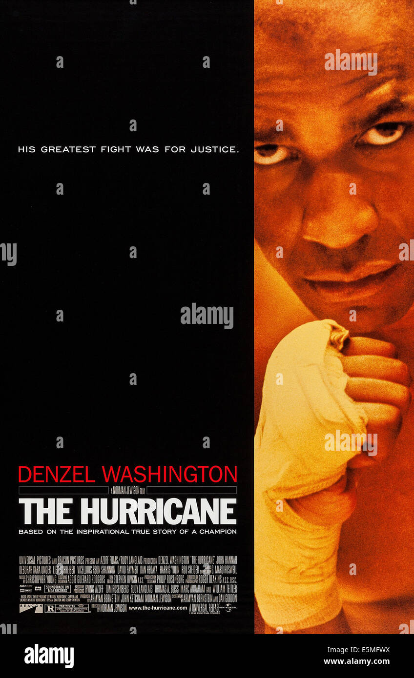 L'ouragan, de nous poster art, Denzel Washington, 1999, © Universal/courtesy Everett Collection Banque D'Images