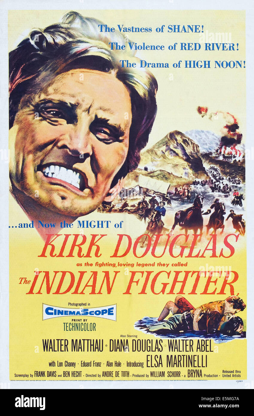 L'INDIAN FIGHTER, US poster art, Kirk Douglas, 1955 Banque D'Images