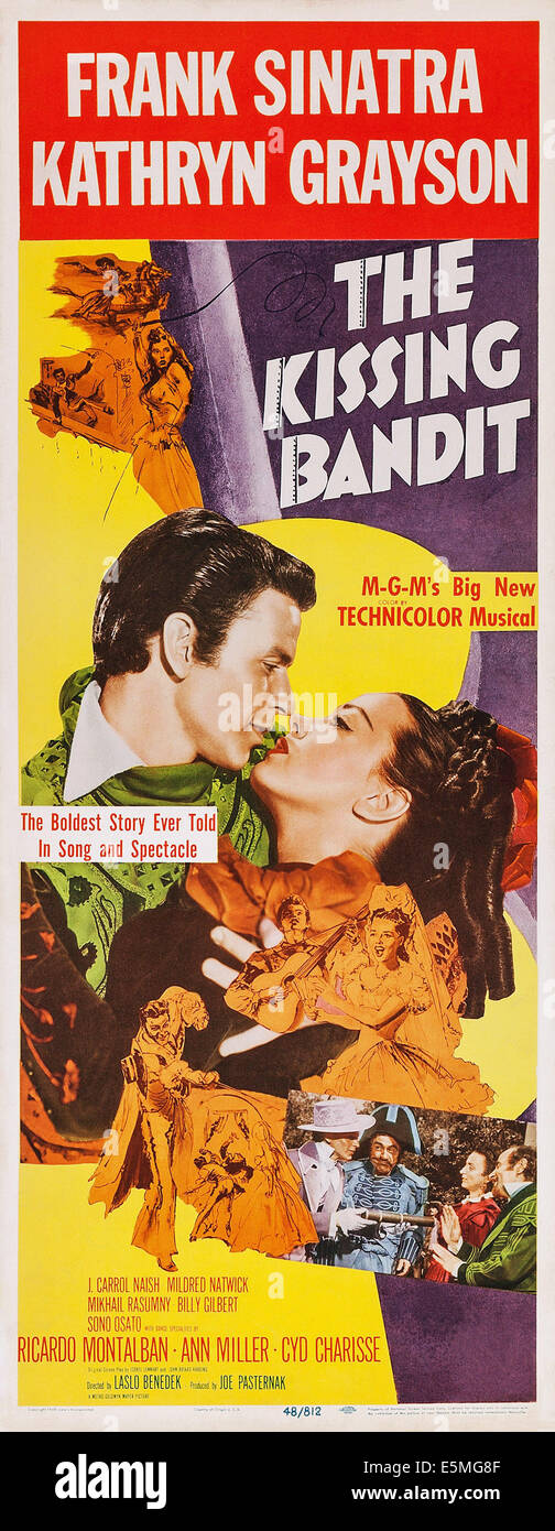 Le KISSING BANDIT, US poster art, de gauche à droite : Frank Sinatra, Kathryn Grayson, 1948 Banque D'Images