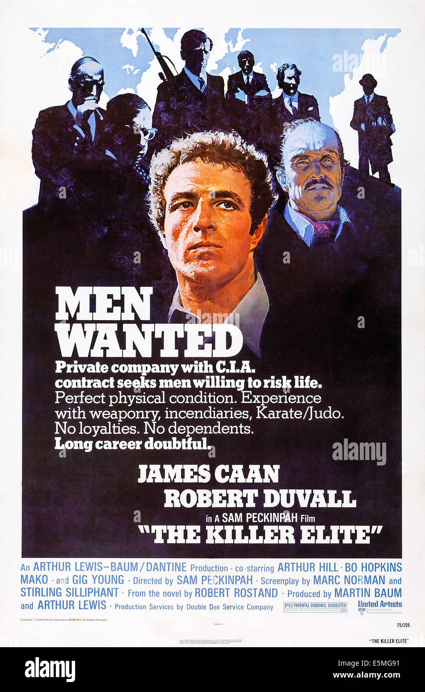 Le KILLER ELITE, US poster art, de gauche : James Caan, Robert Duvall, 1975 Banque D'Images