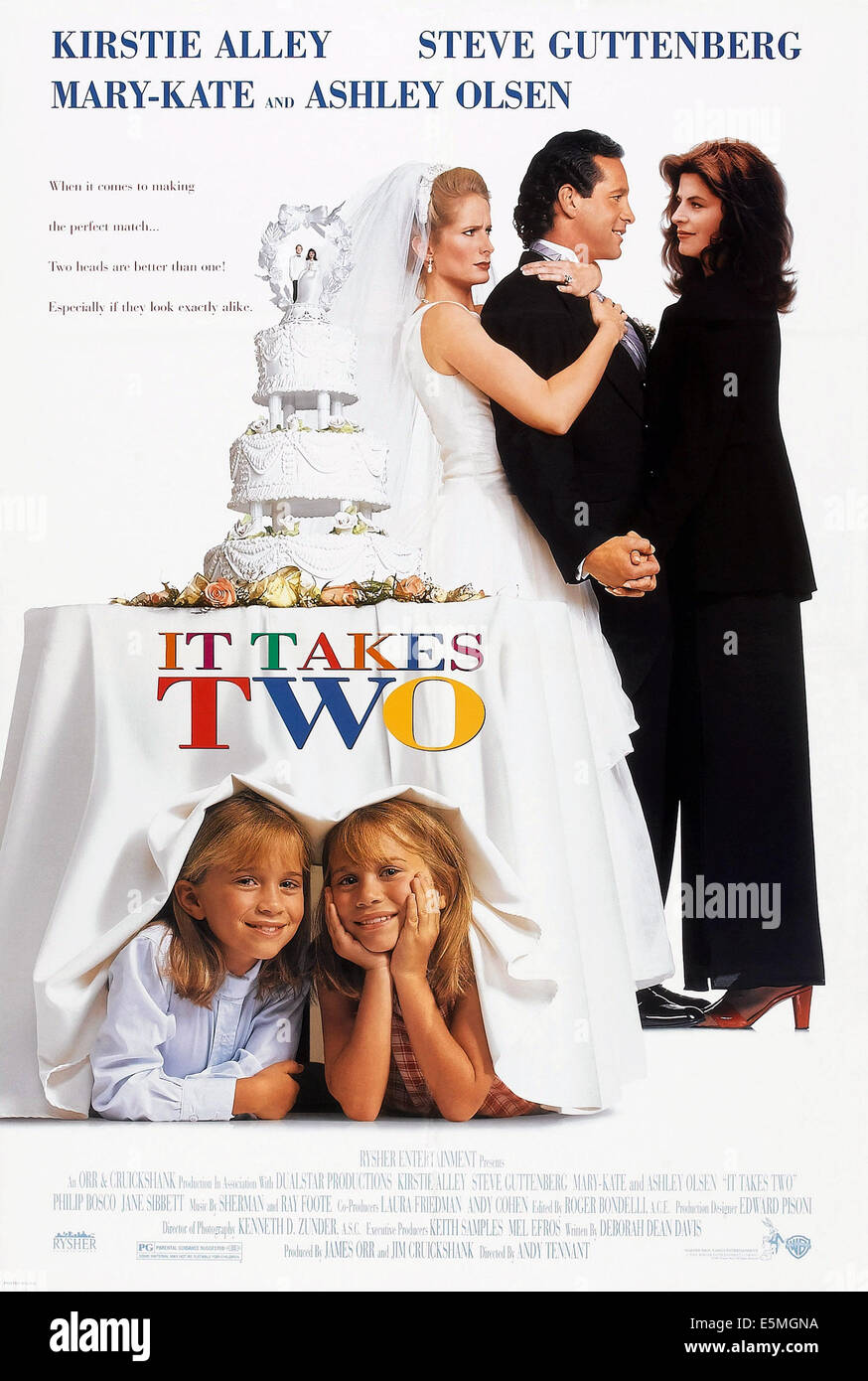Il faut être deux, de nous poster art, bas : Ashley Olsen, Mary-Kate Olsen, haut : Jane Sibbett, Steve Guttenberg, Kirstie Alley, 1995. Banque D'Images