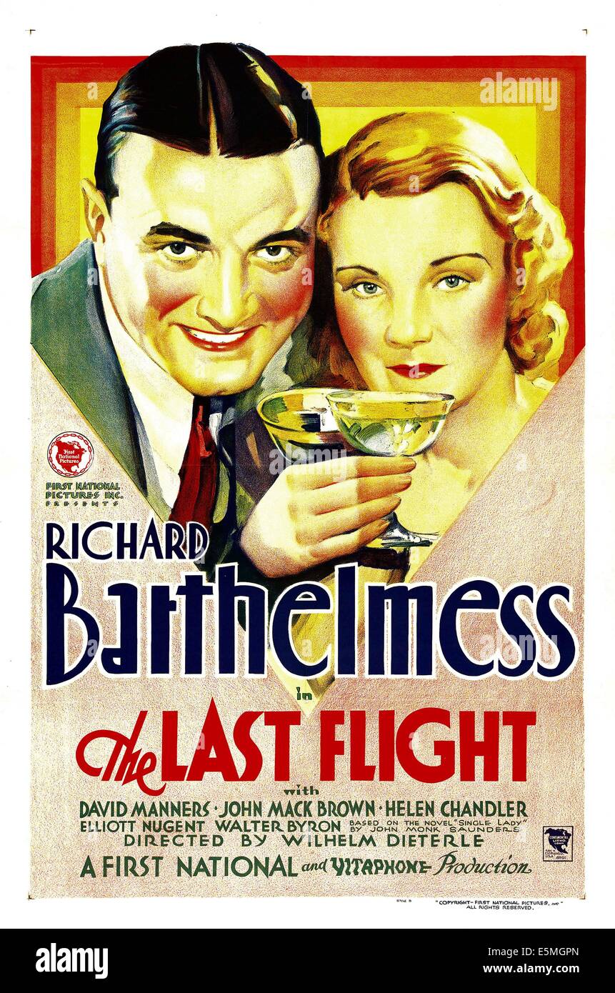 Le dernier vol, de gauche à droite : Richard Barthelmess, Helen Chandler, 1931 Banque D'Images