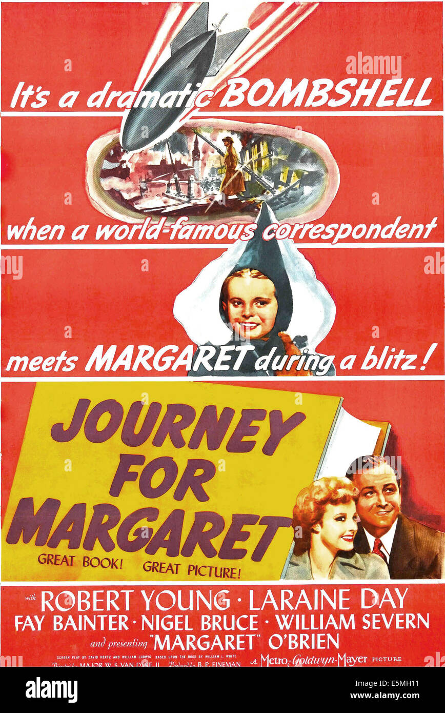 Voyage pour Margaret, de nous poster, Margaret O'Brien, en bas à droite à partir de la gauche : Laraine DAY, Robert Young, 1942 Banque D'Images