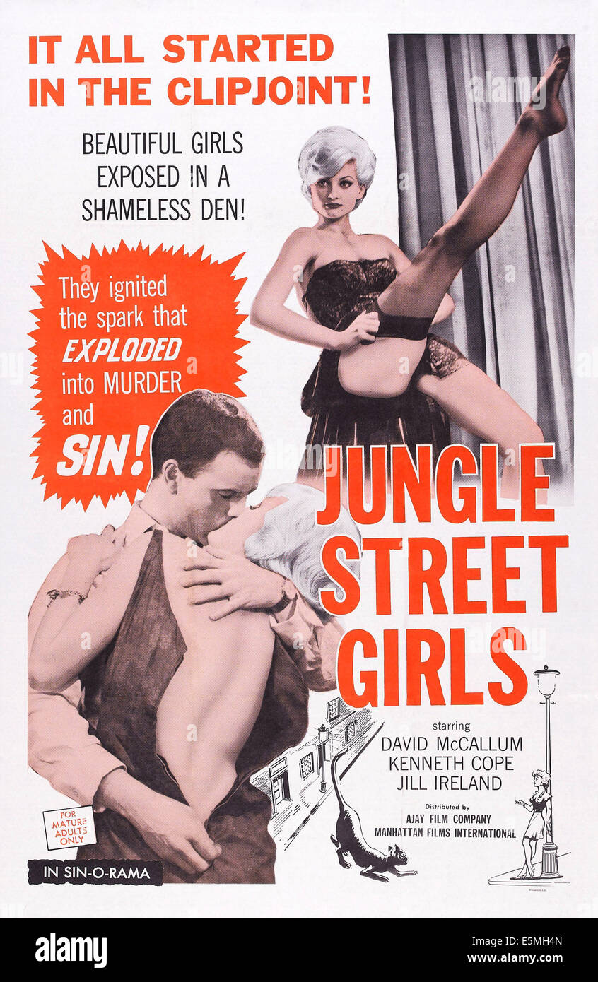 Rue de la jungle (jungle, aka LES FILLES DE LA RUE), de nous poster, Jill Ireland (top), 1960 Banque D'Images