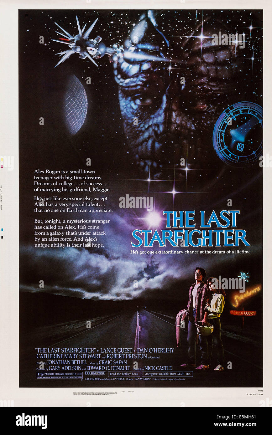 THE LAST STARFIGHTER, US poster, Lance Guest, Catherine Mary Stewart, de l'affiche, NOUS 1984. © Universal/courtesy Everett Collection Banque D'Images
