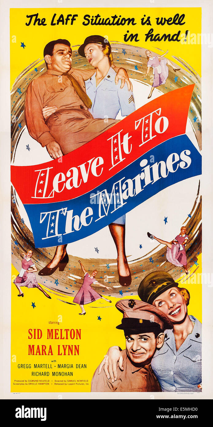 Laisser les marines, de nous poster, Sid Melton, Mara Lynn, 1951 Banque D'Images