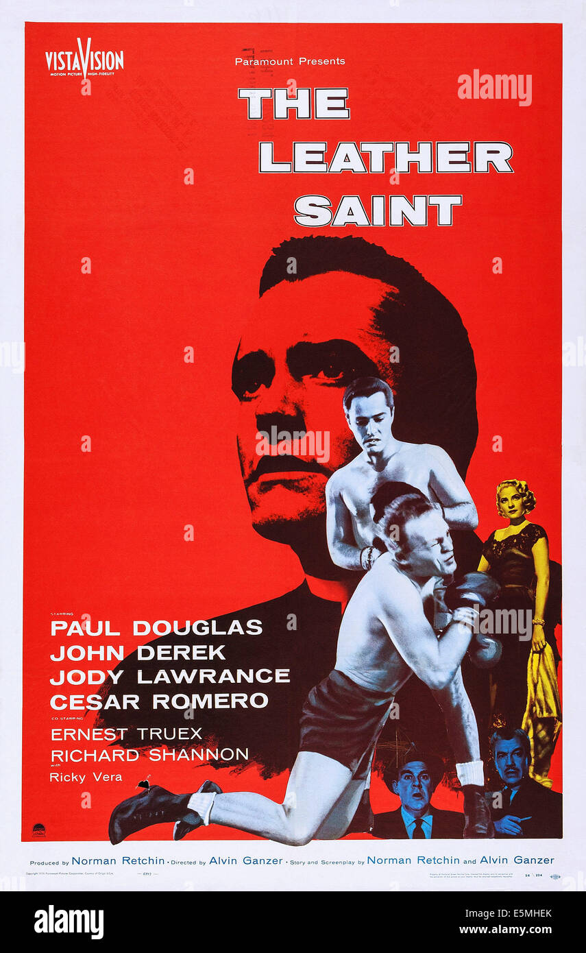 Le cuir, SAINT-nous poster art, de gauche à droite : John Derek, (debout), Jody Lawrance ; en bas à droite : Paul Douglas, Cesar Romero, Banque D'Images