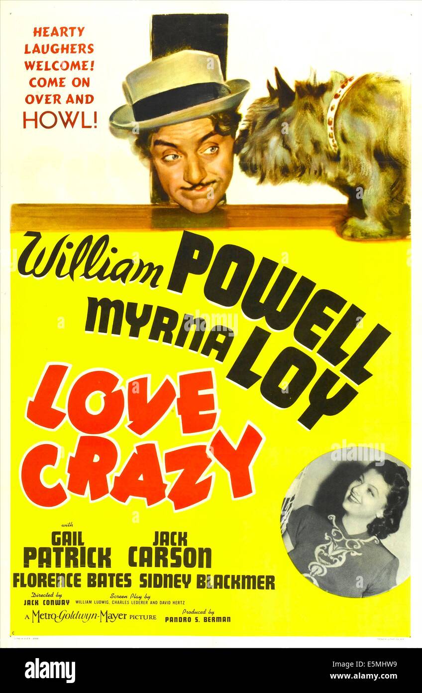 L'amour fou, de nous poster, William Powell, Myrna Loy, 1941 Banque D'Images