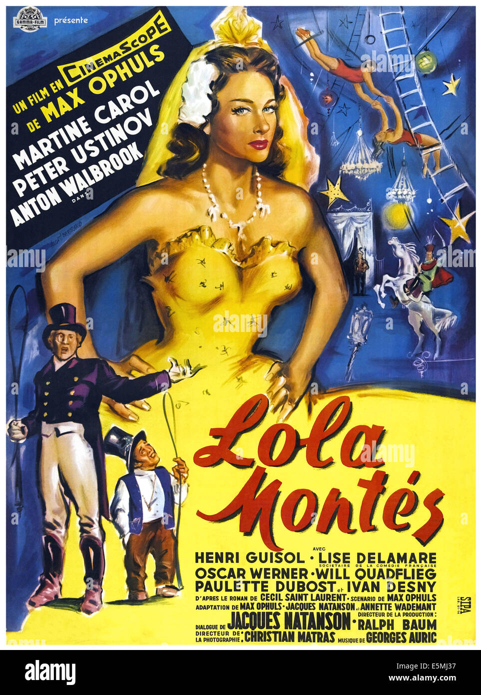 LOLA MONTES (les péchés de LOLA MONTES), Martine Carol, (Français), 1955 L'art de l'affiche. Banque D'Images