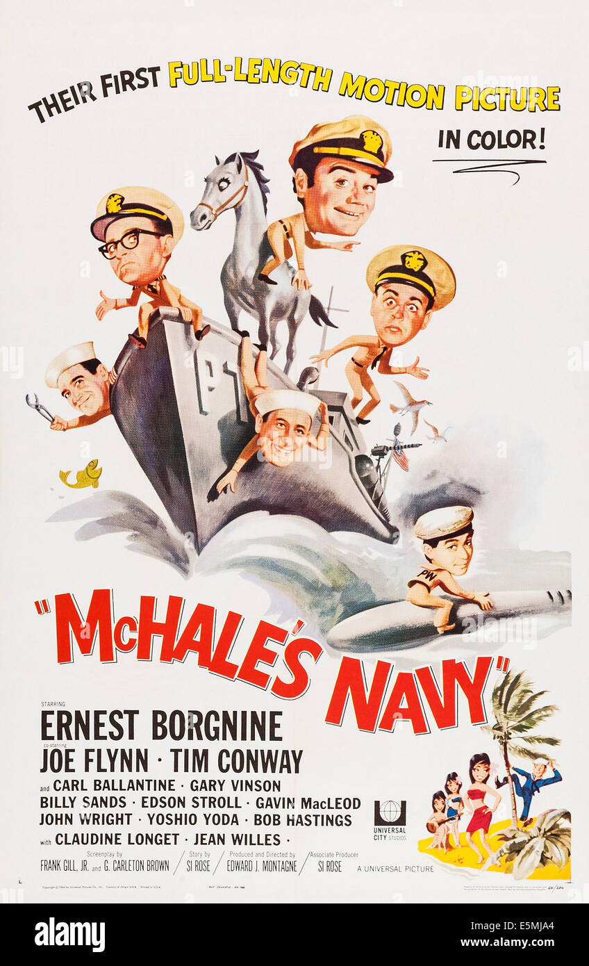 MCHALE'S NAVY, de nous poster art, haut : Joe Flynn, Ernest Idaho, Tim Conway ; bas : Billy Sands, Carl Ballantine, Yoshio Yoda, Banque D'Images