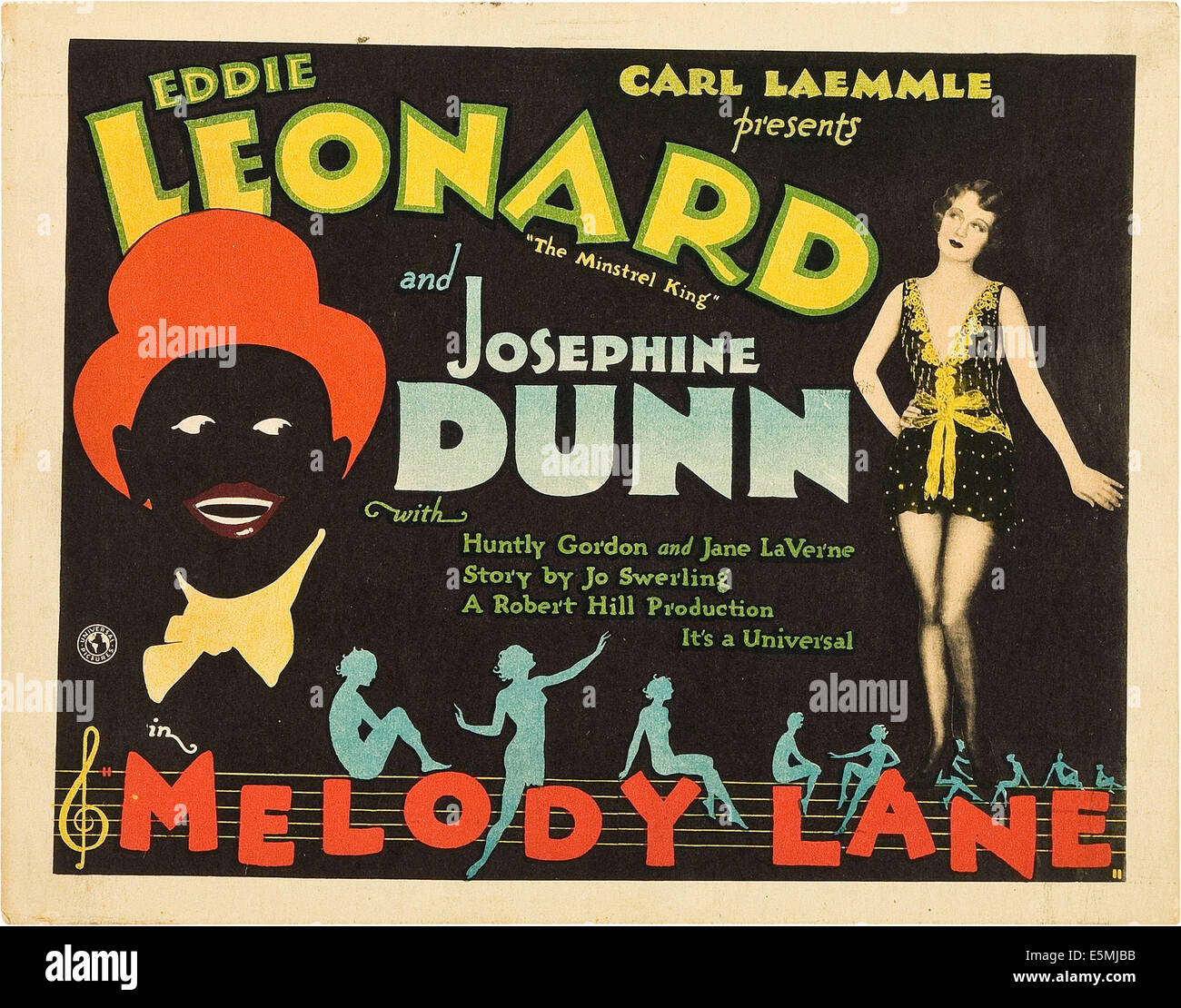 MELODY LANE, l-r : Eddie Leonard, Josephine Dunn sur le titre Carte, 1929. Banque D'Images