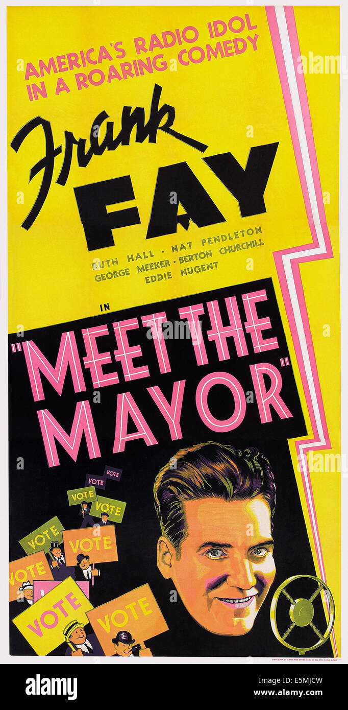 Rencontrez le maire, (aka UN MARCHÉ DE CONSEILS), de nous poster, Frank Fay, 1932 Banque D'Images