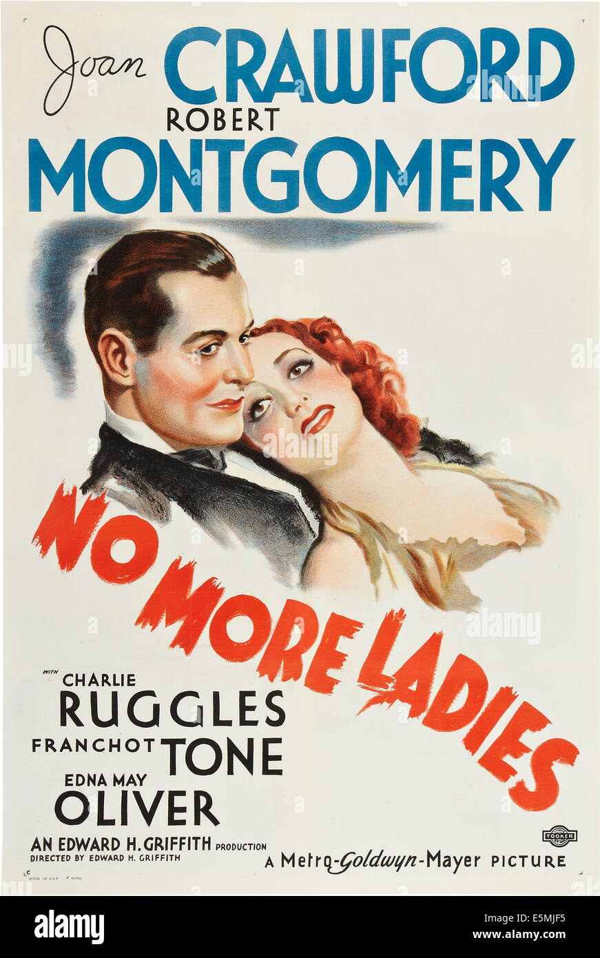 Pas plus chers, de gauche à droite : Robert Montgomery, Joan Crawford sur l'affiche, 1935. Banque D'Images
