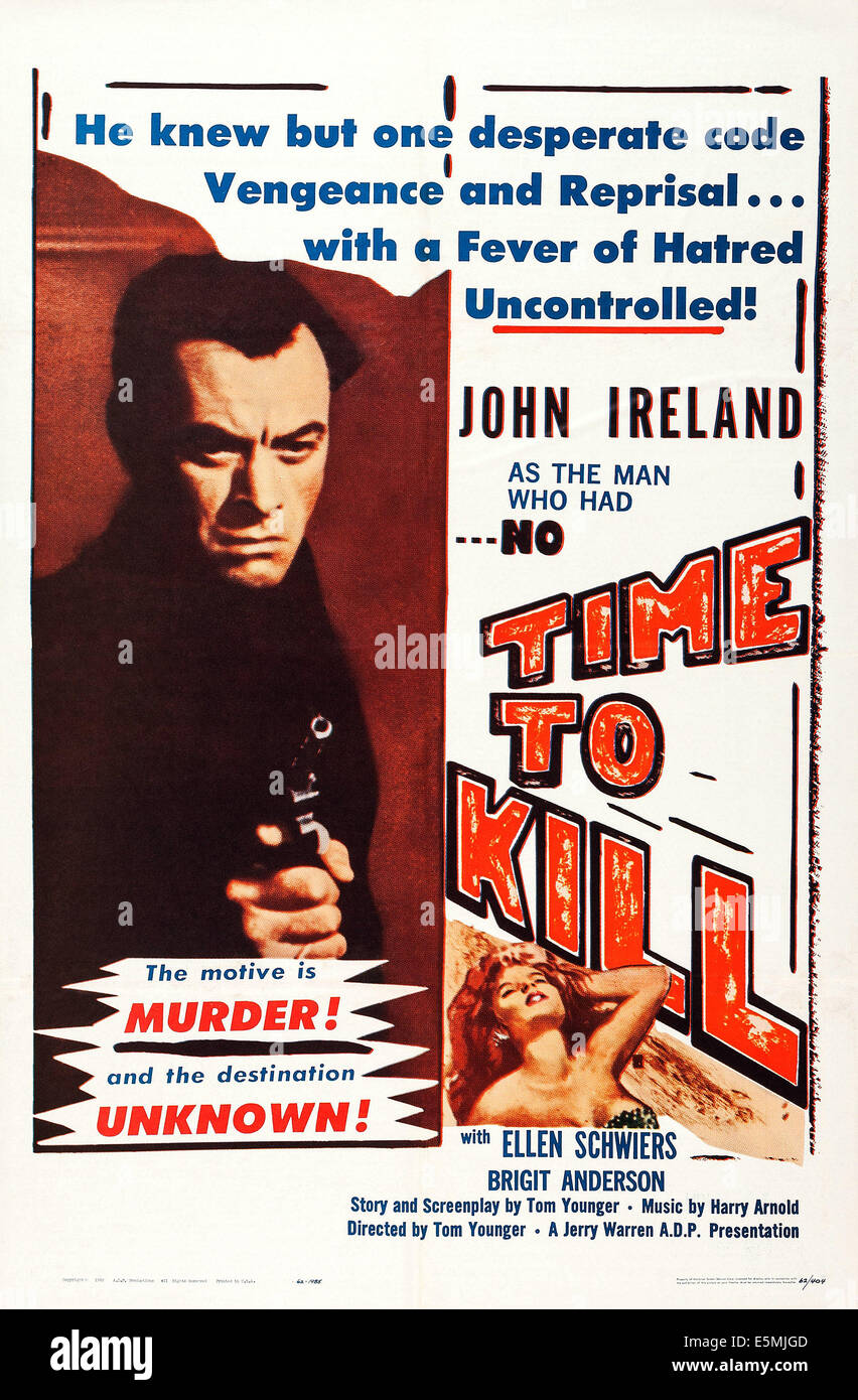 Pas de temps à tuer, (aka MED MORD JE BAGAGET), US poster art, John Ireland, 1959 Banque D'Images