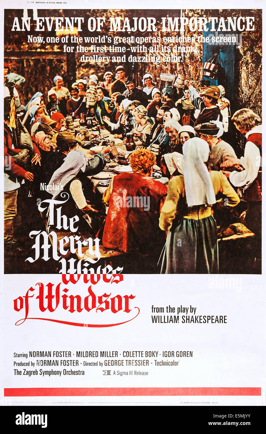 Les Joyeuses Commères de Windsor, (aka Die lustigen Weiber von Windsor), l'affiche, 1965. Banque D'Images