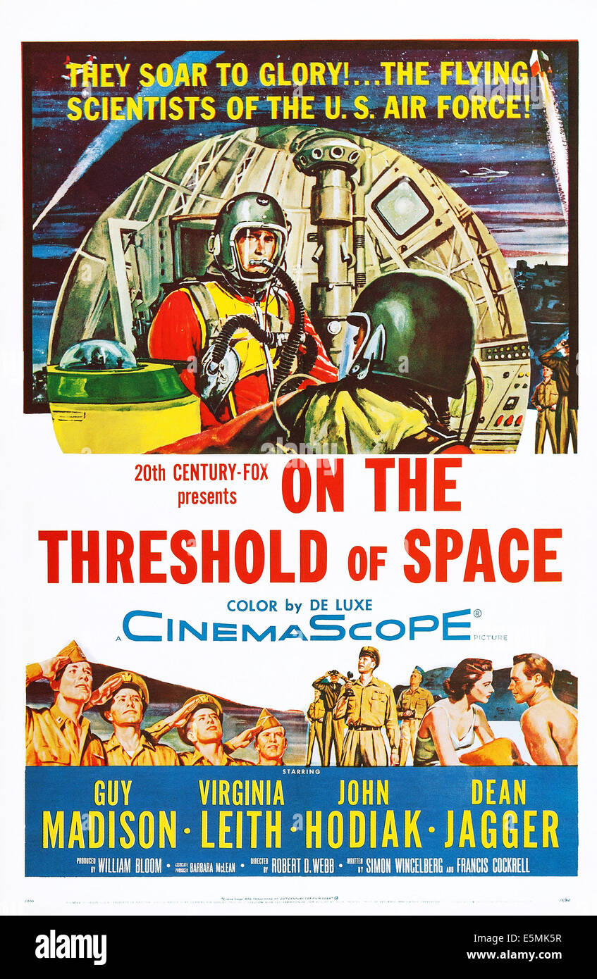Sur le seuil de l'espace, de nous poster, 1956. TM & © Twentieth Century-Fox Film 20ème Corp. Tous droits réservés/avec la permission d'Everett Banque D'Images Sur le seuil de l'espace, de nous poster, 1956. TM & © Twentieth Century-Fox Film 20ème Corp. Tous droits réservés/avec la permission d'Everett Banque D'Images