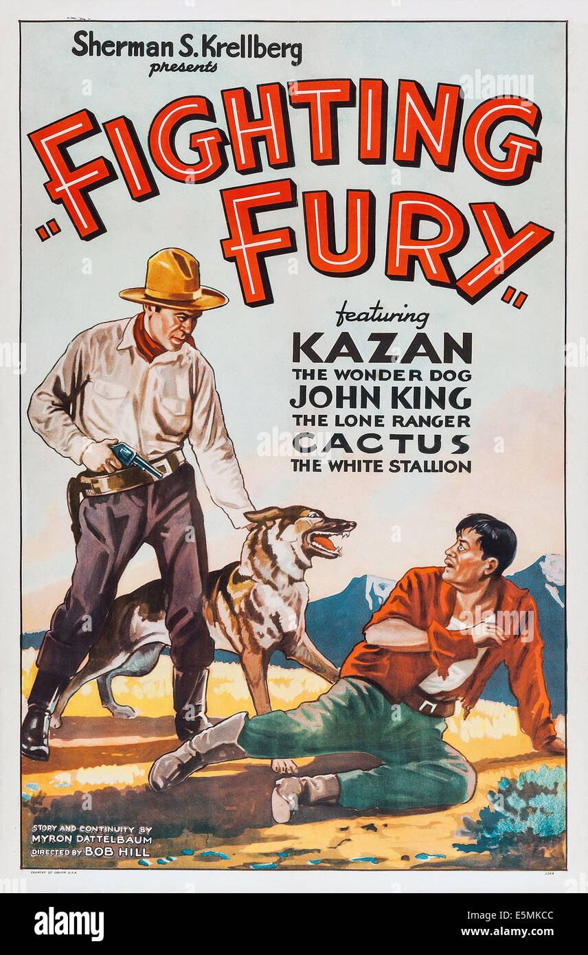OUTLAW'S HIGHWAY, (aka FIGHTING FURY, relancez le titre), de nous poster art, John King, (à gauche), l'émerveillement de Kazan, Chien (centre), 1934 Banque D'Images
