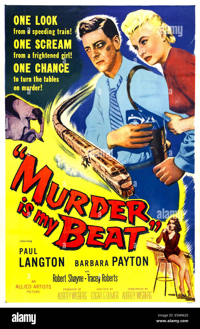 Le meurtre est MON BEAT, de nous poster art, Paul Langton, Barbara Payton,1955 Banque D'Images