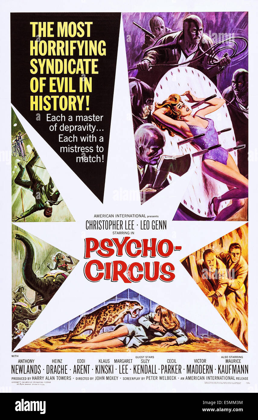 La psycho-CIRCUS, (alias LE CIRQUE DE LA PEUR), de nous poster, 1966 Banque D'Images