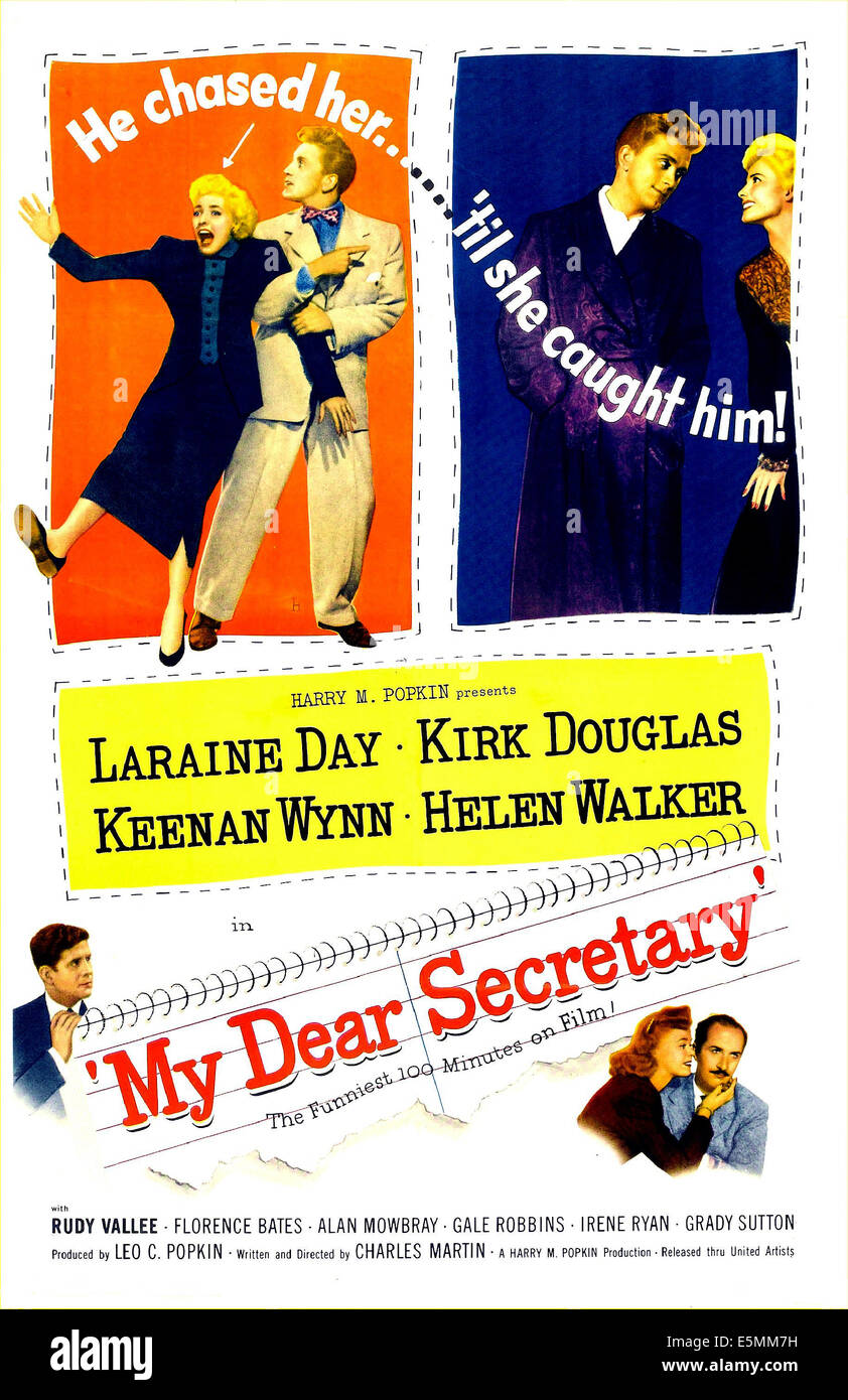 Mon cher secrétaire, de nous poster, Laraine Day, Kirk Douglas, 1948 Banque D'Images