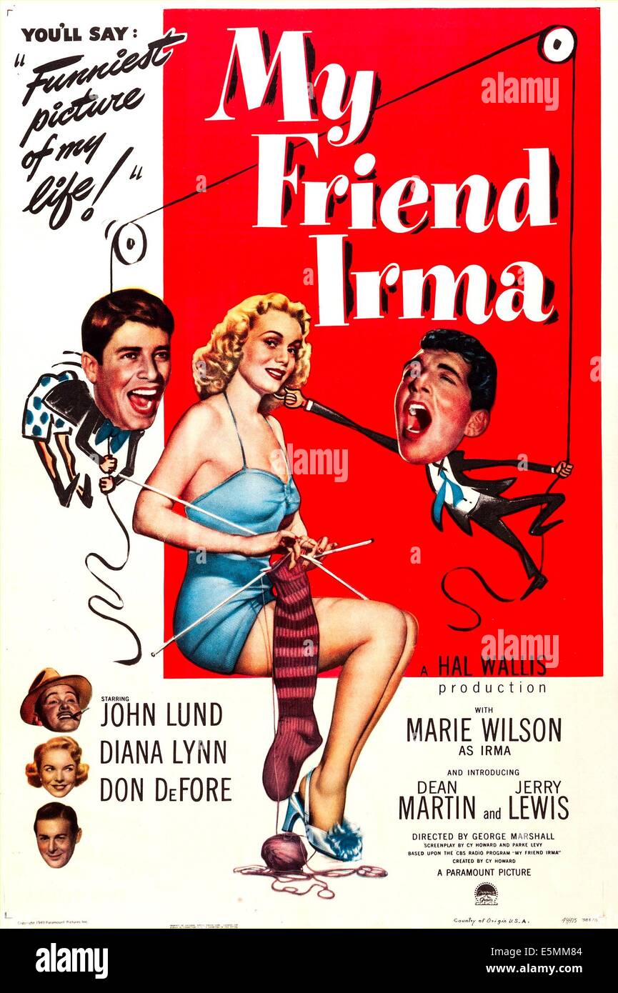 Mon ami, IRMA, centre de l'affiche US de gauche : Jerry Lewis, Marie Wilson, Dean Martin, de haut en bas à gauche : John Lund, Diana Banque D'Images