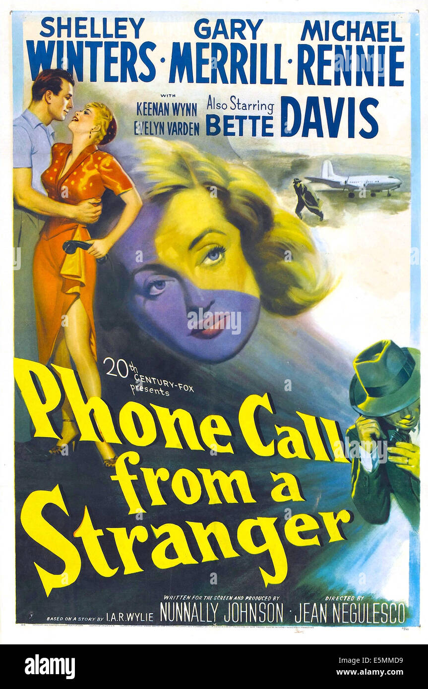 Appel téléphonique d'un inconnu à partir de la gauche : Michael Rennie, Shelley Winters, Bette Davis, Gary Merrill, 1952. TM et © Copyright 20e Banque D'Images Appel téléphonique d'un inconnu à partir de la gauche : Michael Rennie, Shelley Winters, Bette Davis, Gary Merrill, 1952. TM et © Copyright 20e Banque D'Images