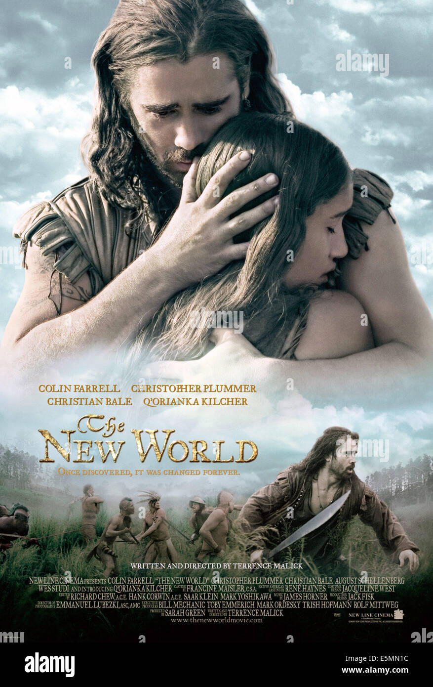 Le NOUVEAU MONDE, Colin Farrell, Q'orianka Kilcher, 2005, (c) Nouvelle Ligne/avec la permission d'Everett Collection Banque D'Images