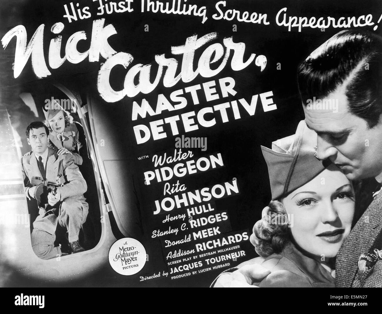 NICK CARTER, MASTER DETECITVE, Walter Pidgeon, Rita Johnson, 1939 Banque D'Images