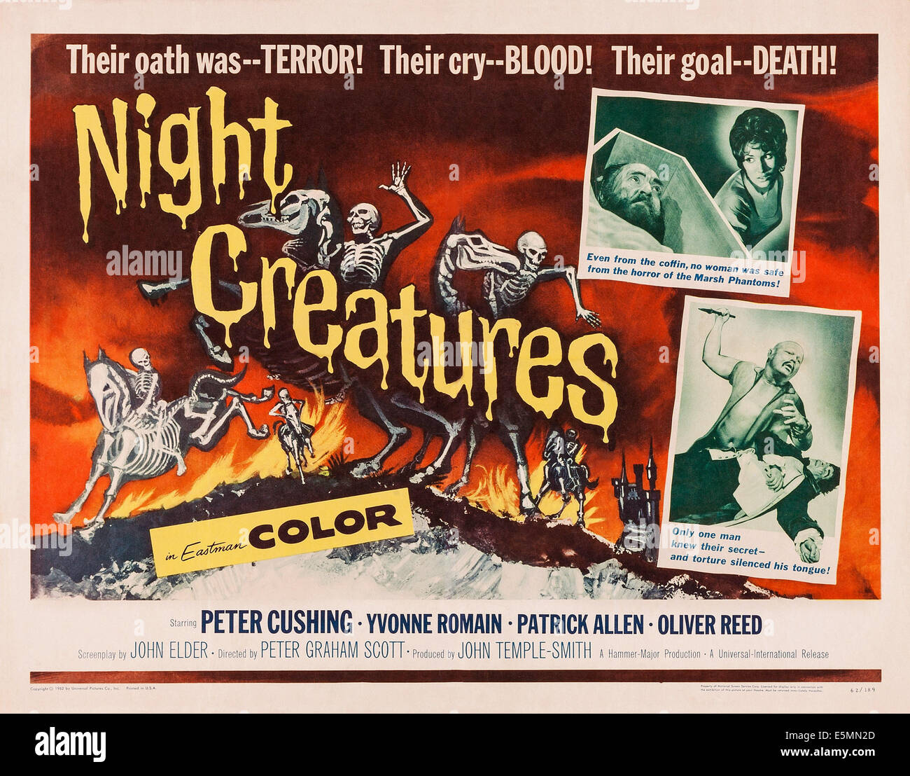 Nous, créatures de nuit, de l'affiche (aka CAPTAIN CLEGG), en haut à droite : Yvonne Romain, en bas à droite à partir du haut : Milton Reid, Peter Banque D'Images