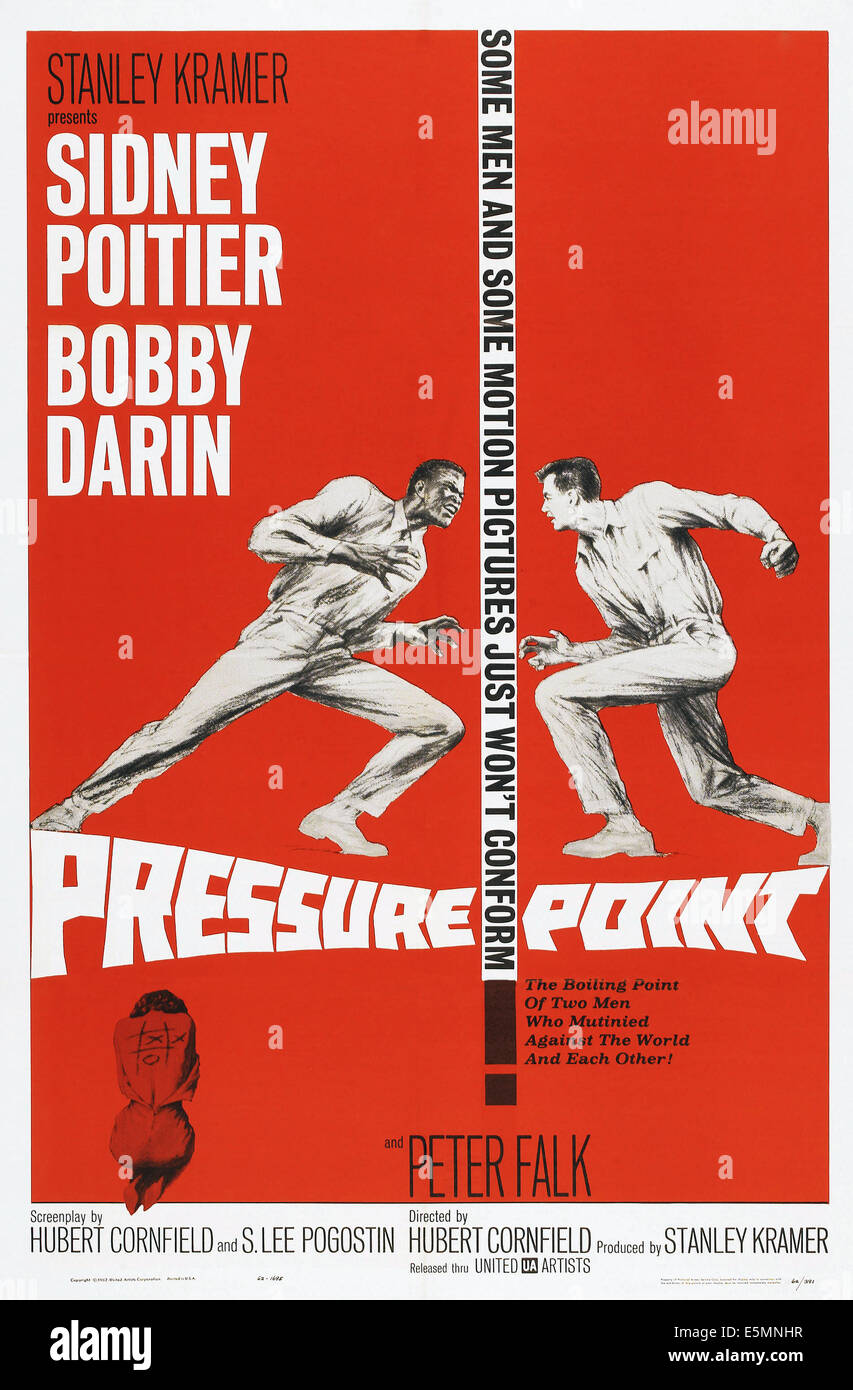 POINT DE PRESSION, DE NOUS poster art, Sidney Poitier, Bobby Darin, 1962 Banque D'Images