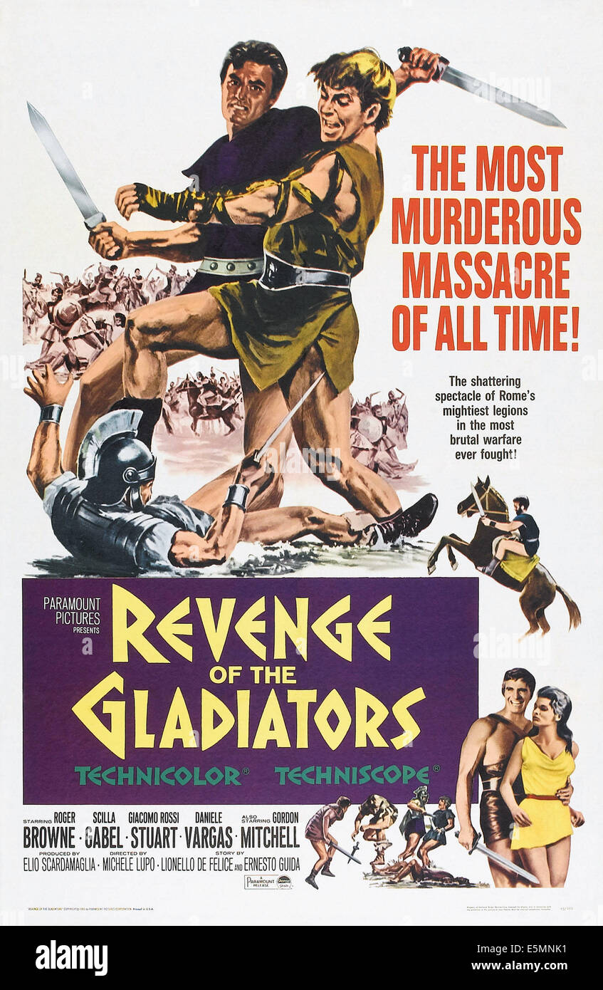 La revanche des gladiateurs, (aka LA VENDETTA DI SPARTACUS), US, 1964 poster Banque D'Images