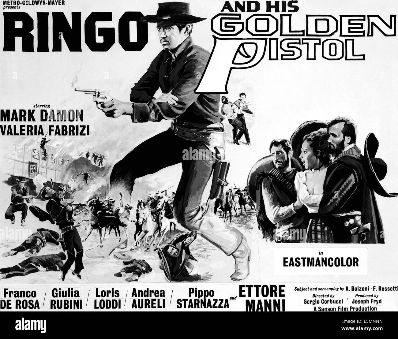 RINGO ET SON PISTOLET D'OR (alias JOHNNY ORO), Mark Damon, Franco De Rosa, Valeria Fabrizi, 1966 Banque D'Images
