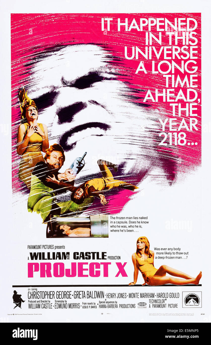 Projet X,-nous poster, Christopher George (tête, Greta Baldwin (en bas), 1968 Banque D'Images