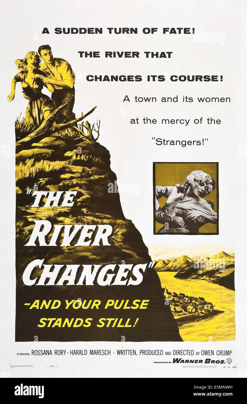 La rivière change, l'affiche, 1956. Banque D'Images