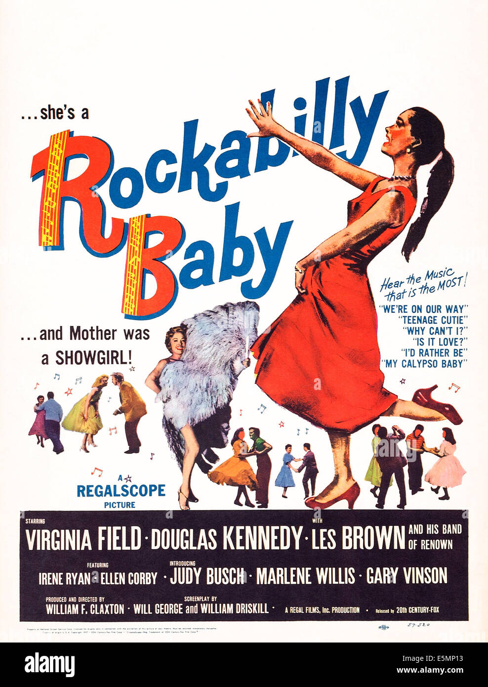 Bébé ROCKABILLY US, poster, Virginia Field (avec des plumes), 1957. TM & © Copyright 20th Century Fox Film Corp. Banque D'Images Bébé ROCKABILLY US, poster, Virginia Field (avec des plumes), 1957. TM & © Copyright 20th Century Fox Film Corp. Banque D'Images