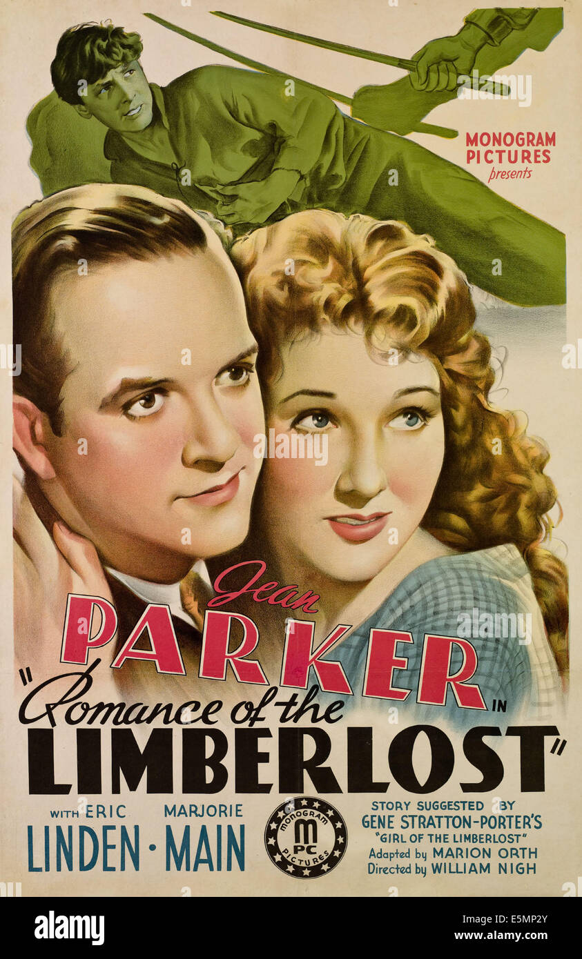 ROMANCE DE LA LIMBERLOST, de gauche, Eric Linden, Jean Parker, 1938 Banque D'Images