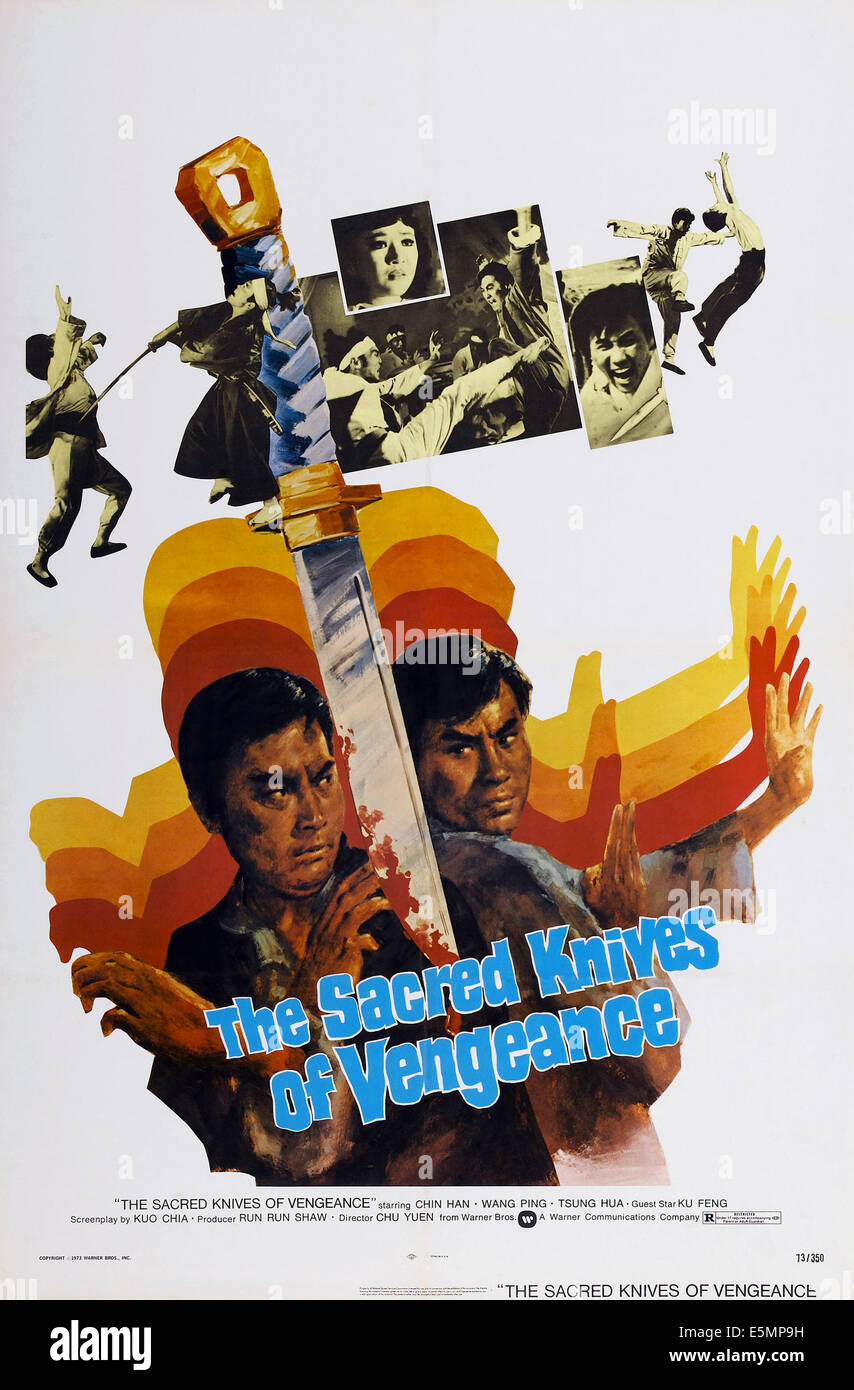 Les couteaux sacrés de vengeance, de nous poster art, 1972 Banque D'Images