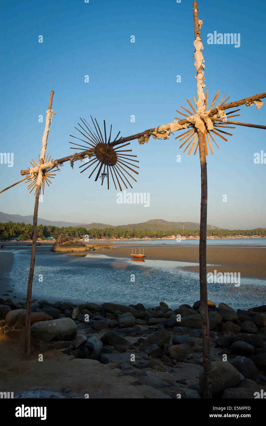 Vue sur plage de Palolem à sud-est de l'Inde, Goa Banque D'Images