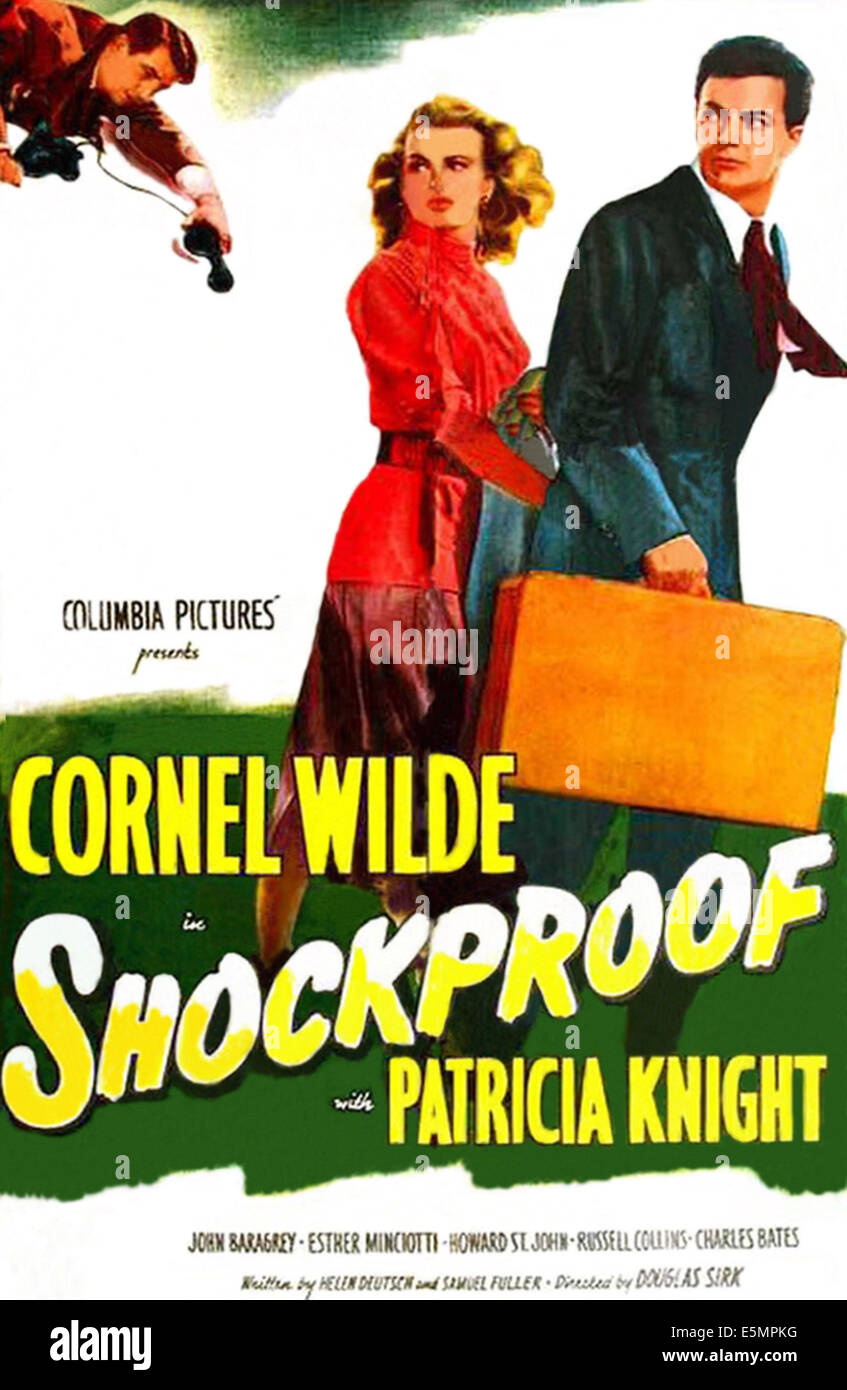 Résistant aux chocs, premier et deuxième centre de gauche à droite : Patricia Knight, Cornel Wilde, 1949 Banque D'Images