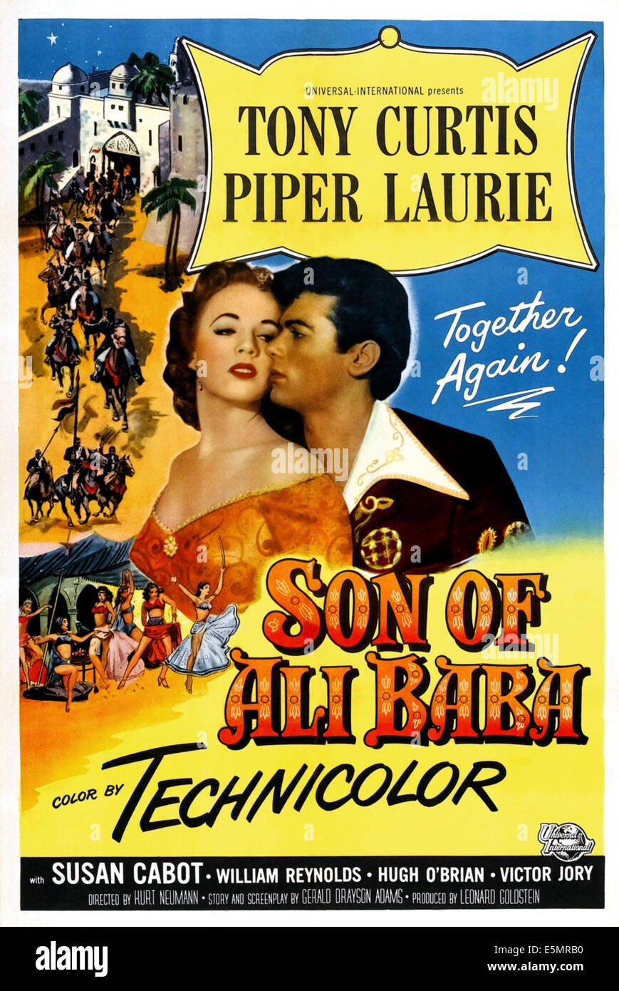 Fils d'ALI BABA, Piper Laurie, Tony Curtis, 1952. Banque D'Images