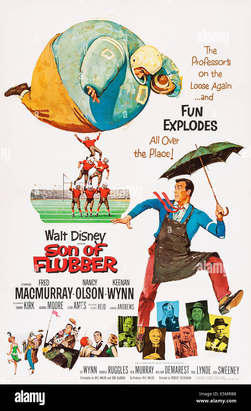 Fils de FLUBBER, haut : l-r : Tommy Kirk, Fred MacMurray, en bas de gauche à droite : Ed Wynn, Charlie Ruggles, Ken Murray, William Demarest, Paul Banque D'Images