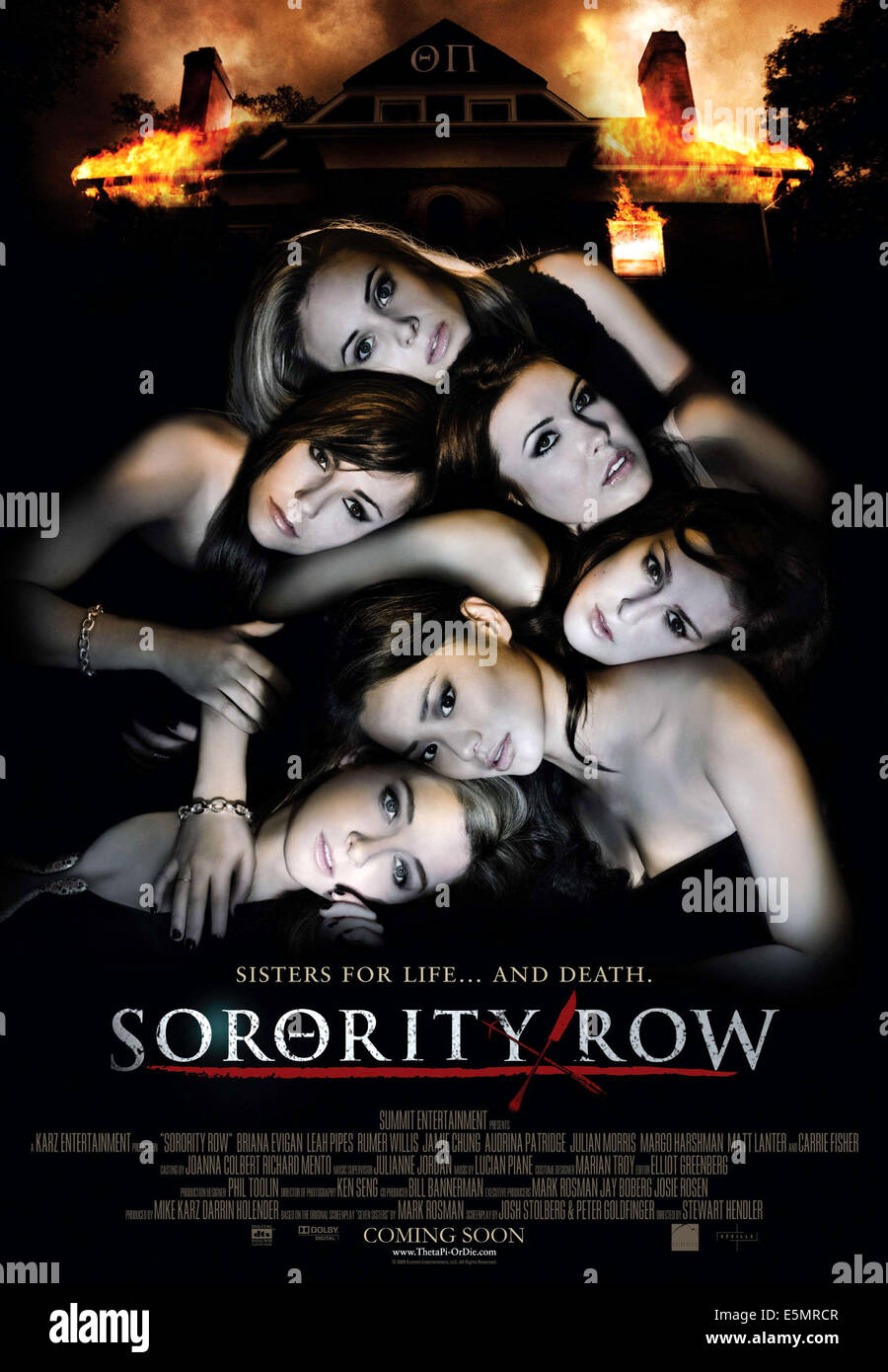 SORORITY ROW, dans le sens horaire à partir du haut : Leah Pipes, Audrina Patridge, Rumer Willis, Jamie Chung, Margo Harshman, Meat Loaf, 2009. Banque D'Images