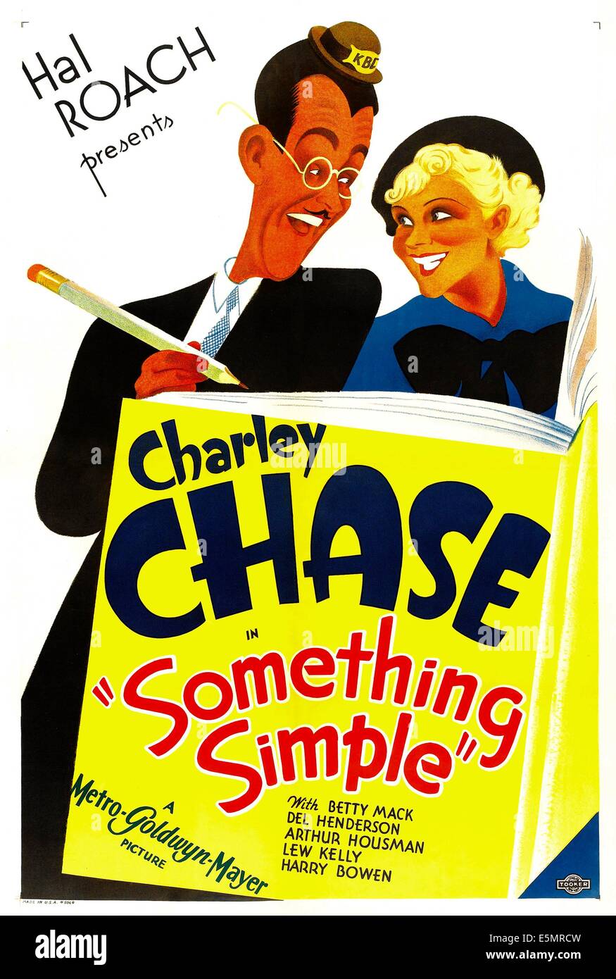 Quelque chose de simple, de gauche : Charley Chase, Betty Mack, 1934. Banque D'Images