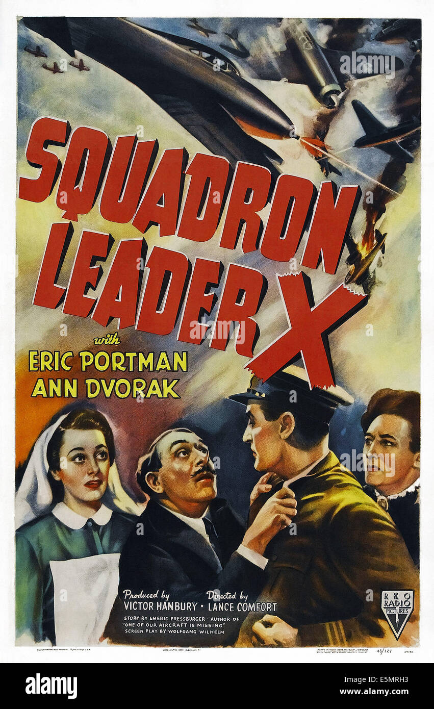 Le chef d'escadron, X-nous poster, de gauche : Ann Dvorak, Martin Miller, Eric Portman, Beatrice Varley, 1943 Banque D'Images