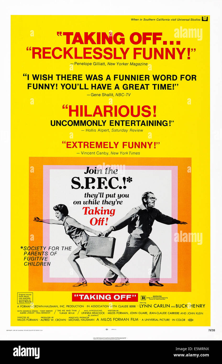 Au décollage, de nous poster art, de gauche : Lynn Carlin, Buck Henry, 1971 Banque D'Images