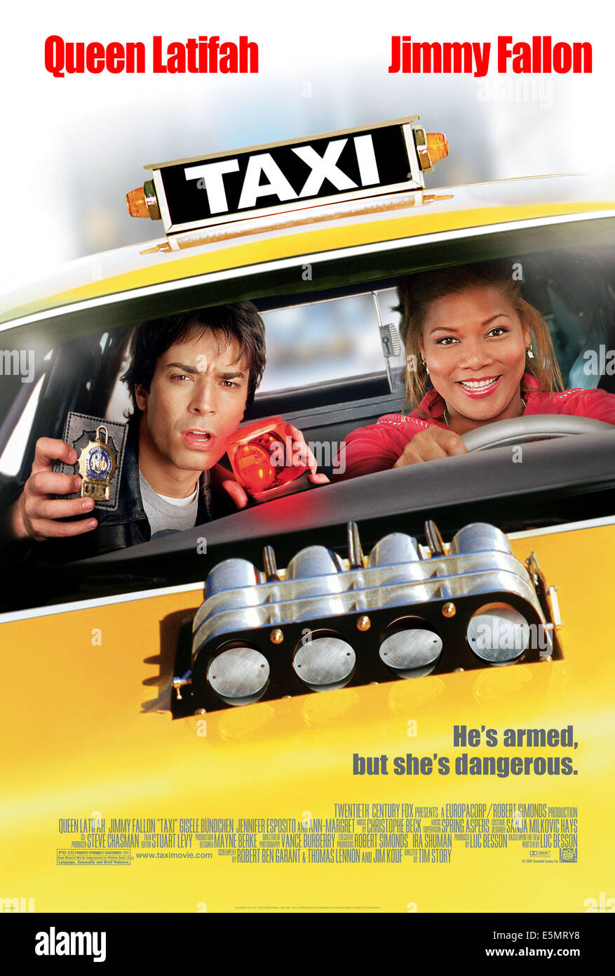 TAXI, Jimmy Fallon, Queen Latifah, 2004, TM & Copyright (c) 20th Century Fox Film Corp. Tous droits réservés. Banque D'Images