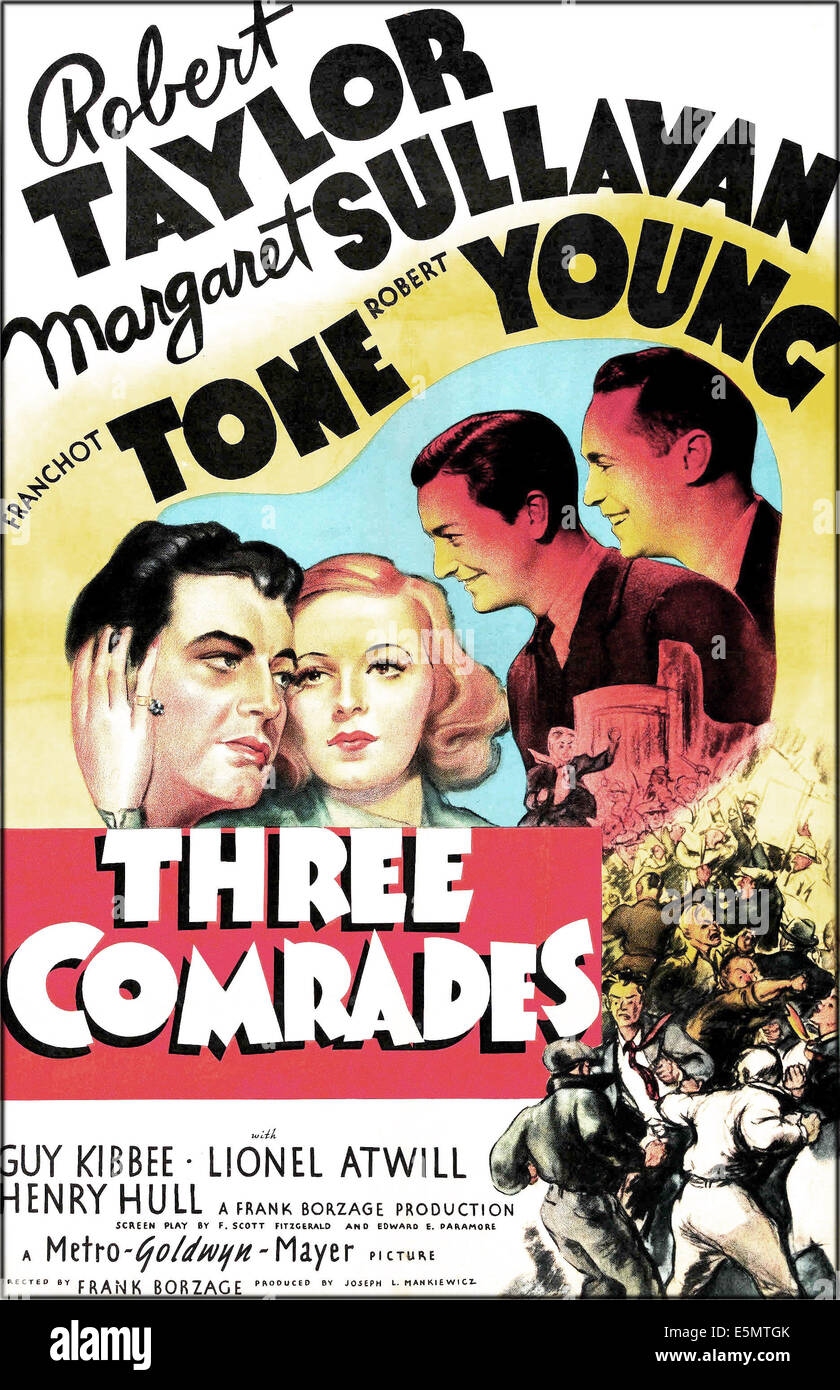 Trois camarades, de nous poster art, de gauche à droite : Robert Taylor, Margaret Sullavan, Franchot Tone, Robert Young, 1938 Banque D'Images