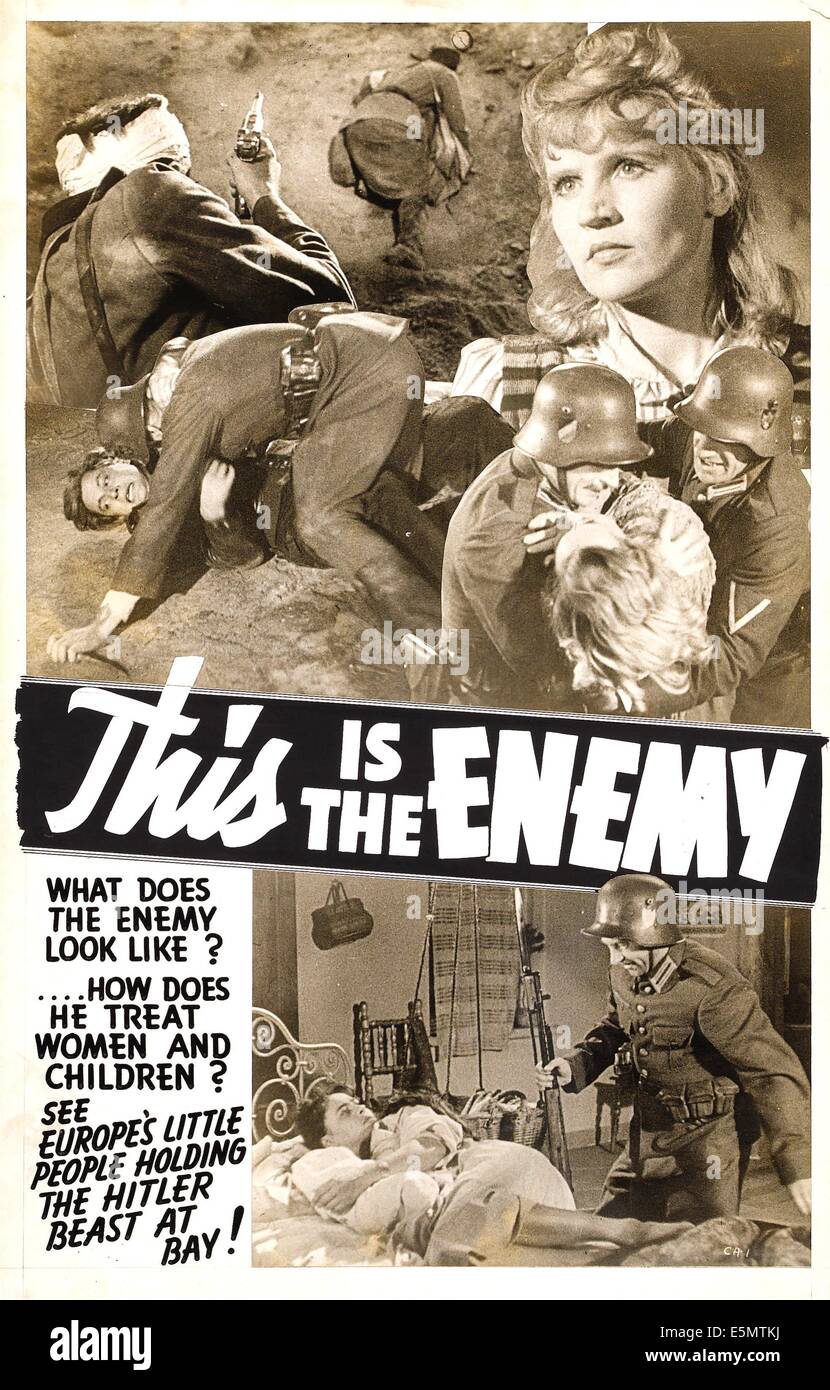 C'est l'ennemi, l'affiche, 1942. Banque D'Images