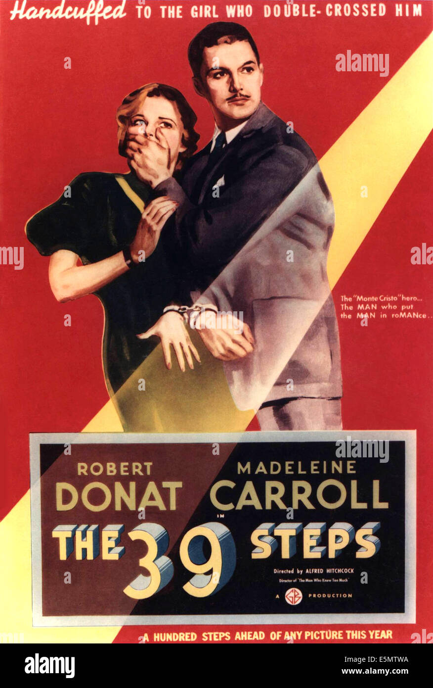 Les 39 étapes, à partir de la gauche : Madeleine Carroll, Robert Donat, 1935 Banque D'Images